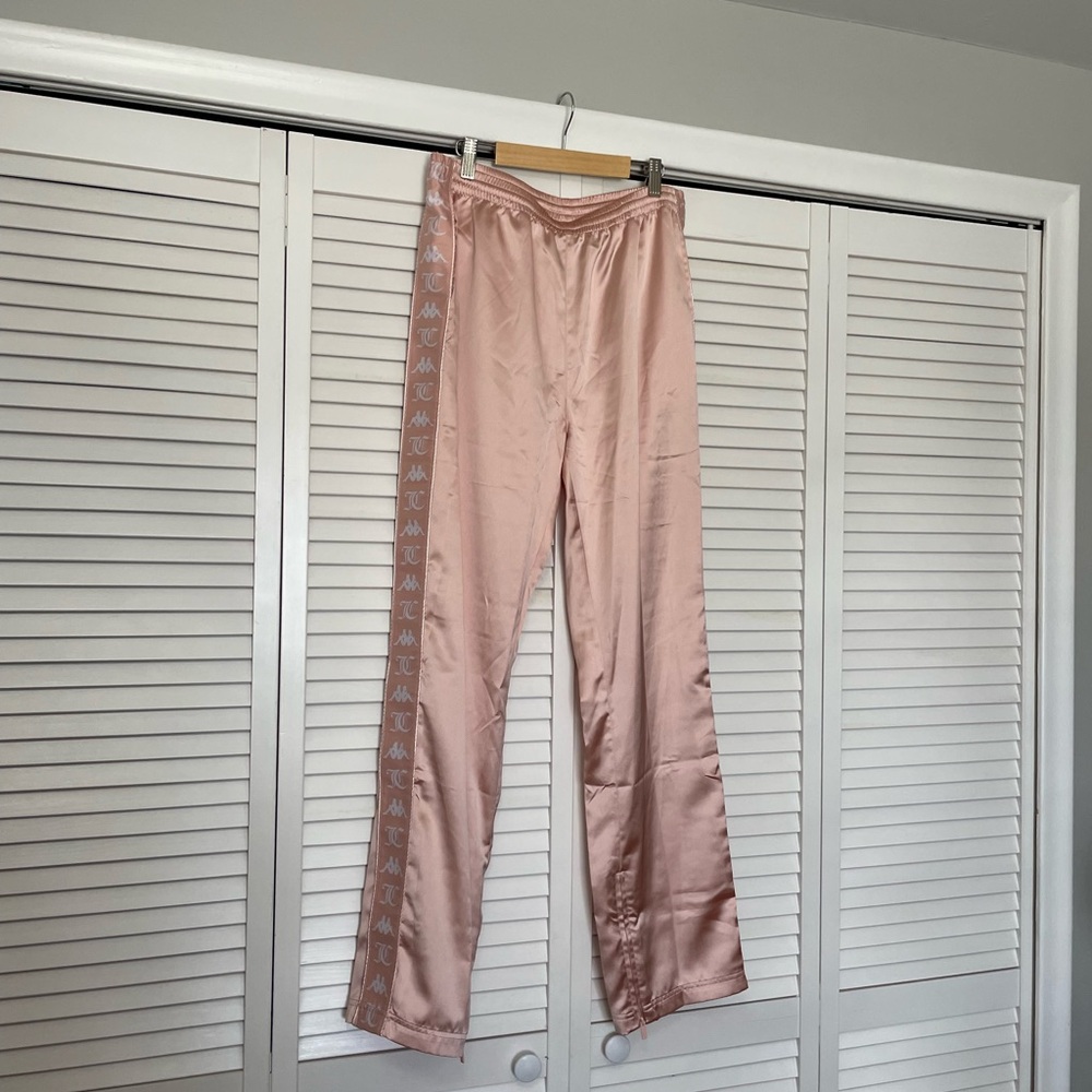 Kappa x Juicy Couture Pink Satin Low-Rise Track Pants